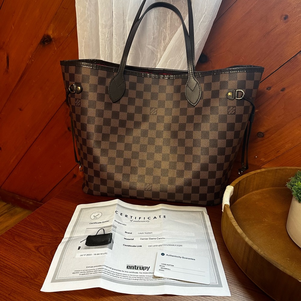 Authentic 2020 Louis Vuitton Neverfull MM Damier Ebene